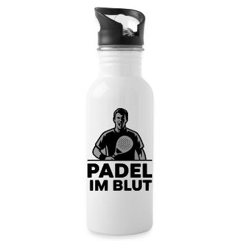 Padel im Blut 1 - Trinkflasche mit integriertem Trinkhalm - Weiß - Rechts