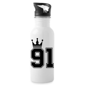 91 Crowns - Water bottle with straw - white - Right