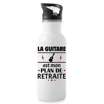 Guitare plan de retraite fête des pères retraite - Gourde avec paille intégrée - blanc - Droite