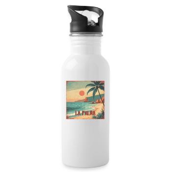 La Palma - Trinkflasche mit integriertem Trinkhalm - Weiß - Rechts