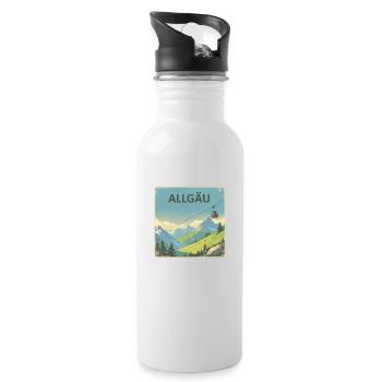 Allgäu Allgäu - Trinkflasche mit integriertem Trinkhalm - Weiß - Rechts