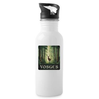Vosges Hirsch Wald - Trinkflasche mit integriertem Trinkhalm - Weiß - Rechts