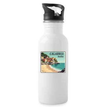 Calabria Coastal Location - Water bottle with straw - white - Right