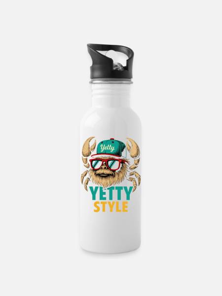 Yetty Style Yeti Graphic - Water bottle with straw - white