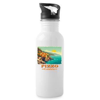 Pizzo Calabria orange - Water bottle with straw - white - Right