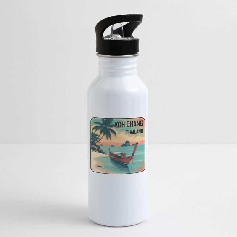 Koh Chang Trinkflasche mit integriertem Trinkhalm