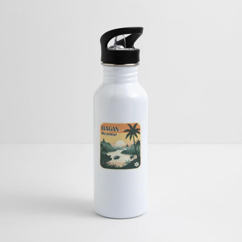 Trinkflasche mit integriertem Trinkhalm