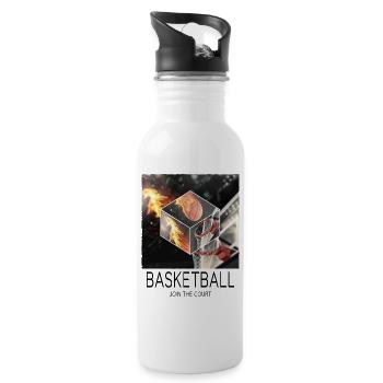 Basketball Feu Joueur de basket-ball Fan Dunking Sport - Gourde avec paille intégrée - blanc - Droite