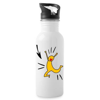 Yellow joy - Water bottle with straw - white - Right