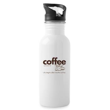 Coffee – Life Begins After the First Cup - Trinkflasche mit integriertem Trinkhalm - Weiß - Rechts