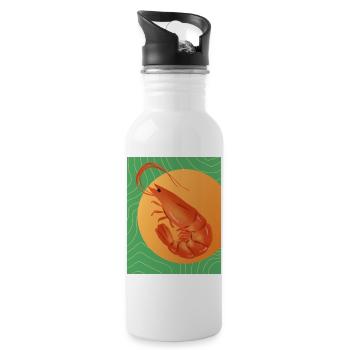 Maximalist Shrimp - Water bottle with straw - white - Right