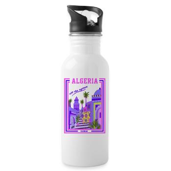 algeria casbah - Gourde avec paille intégrée - blanc - Droite