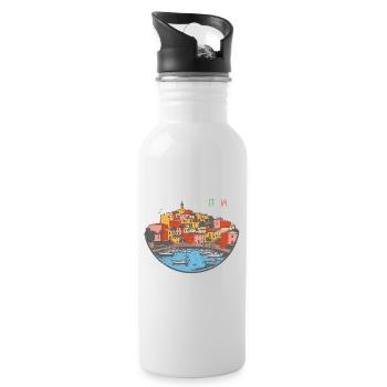 Amalfi Küste Italien - Trinkflasche mit integriertem Trinkhalm - Weiß - Rechts