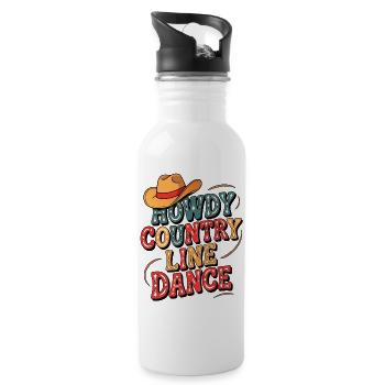 Howdy Line Dance Country colorful line dance design - Water bottle with straw - white - Right