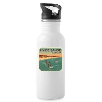 Hvide Sande, alternativement, Danemark - Gourde avec paille intégrée - blanc - Droite