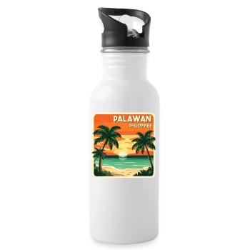 Palawan Philippines - Water bottle with straw - white - Right