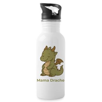 Mama Drache – Shirt für stolze Mütter - Trinkflasche mit integriertem Trinkhalm - Weiß - Rechts