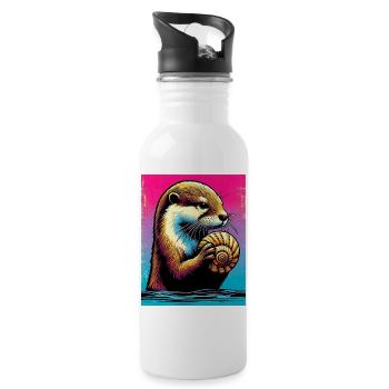 Otter - Trinkflasche mit integriertem Trinkhalm - Weiß - Rechts