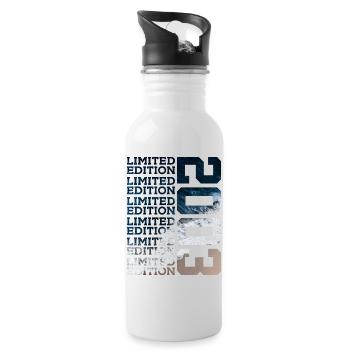LIMITED EDITION 2003 23 JAHRE 23. GEBURTSTAG - Trinkflasche mit integriertem Trinkhalm - Weiß - Rechts