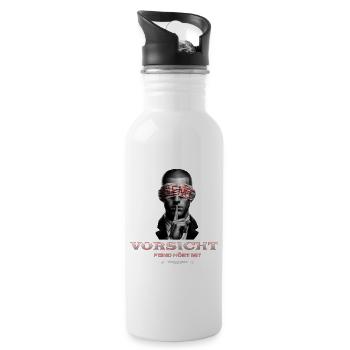 Funny vow of silence - Water bottle with straw - white - Right