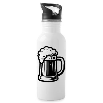 Chope à bière symbole bière - Gourde avec paille intégrée - blanc - Droite