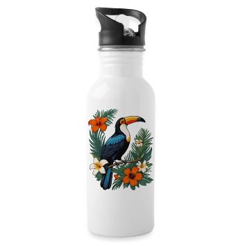 Toucan - Water bottle with straw - white - Right