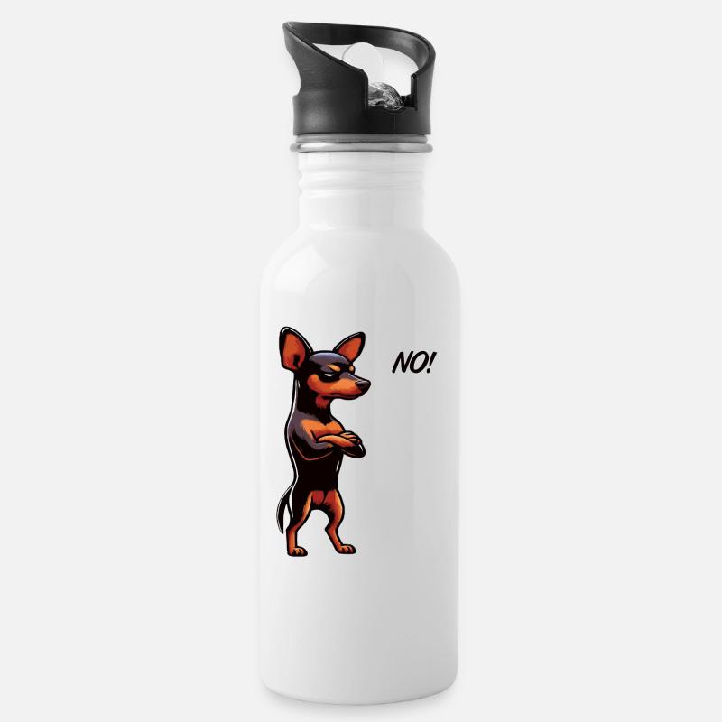 Pas de Pinscher miniature Pinscher Propriétaire de Pinscher - Gourde avec paille intégrée - blanc
