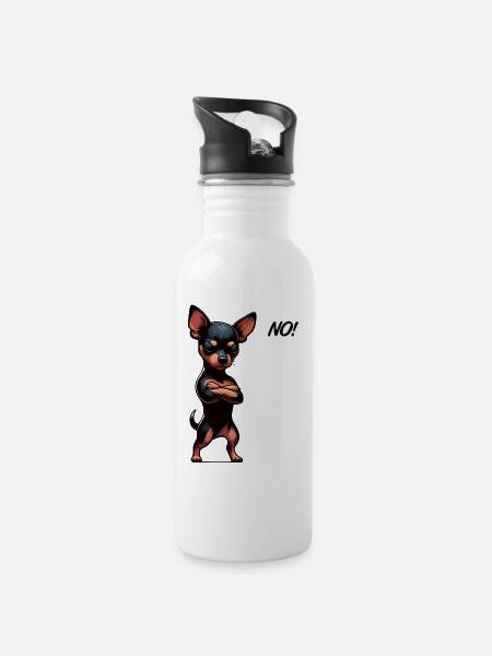 Pas de Pinscher miniature Pinscher Propriétaire de Pinscher - Gourde avec paille intégrée - blanc