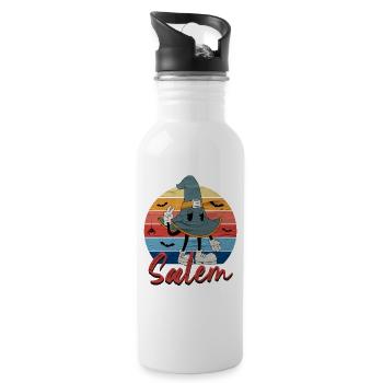 Chapeau de sorcière fantaisiste avec texte Salem - Gourde avec paille intégrée - blanc - Droite