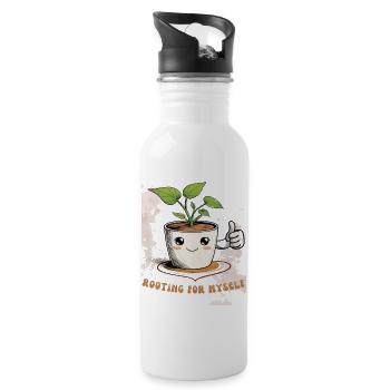 L'amour de soi avec humour et puissance des plantes - Gourde avec paille intégrée - blanc - Droite