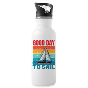 Guten Tag zum Segeln Distressed Retro Vintage Segelboot - Trinkflasche mit integriertem Trinkhalm - Weiß - Rechts