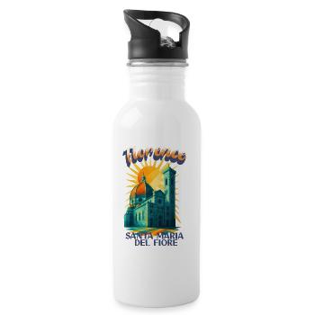Florence - Santa Maria del Fiore vintage shirt - Water bottle with straw - white - Right