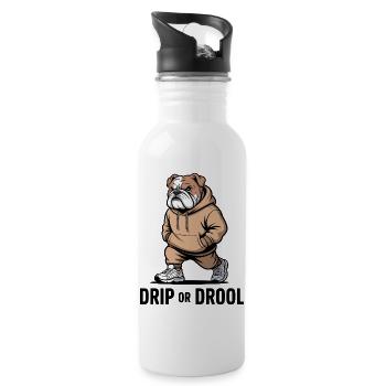 Bulldog Swagger - Water bottle with straw - white - Right