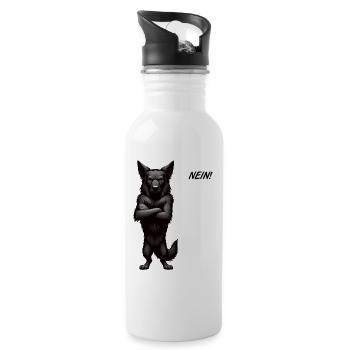 No Black Shepherd Shepherd Owner - Water bottle with straw - white - Right