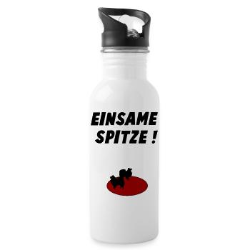 Einsame Spitze - Trinkflasche mit integriertem Trinkhalm - Weiß - Rechts