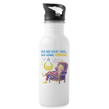 Energiegeladenes Chill-Design mit Glühbirne - Trinkflasche mit integriertem Trinkhalm - Weiß - Rechts