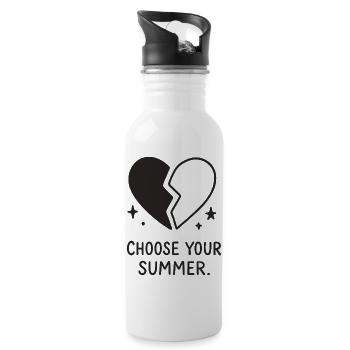 Choose Your Summer – Broken Heart - Trinkflasche mit integriertem Trinkhalm - Weiß - Rechts