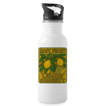 Easy Peasy Lemon Squeezy  - Water bottle with straw - white - Right