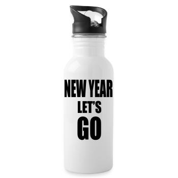 Nouvel An Lâche-PRISE - Slogan de motivation - Gourde avec paille intégrée - blanc - Droite