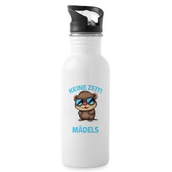Keine Zeit ich muss zu meinen Mädels - Otter  - Trinkflasche mit integriertem Trinkhalm - Weiß - Rechts