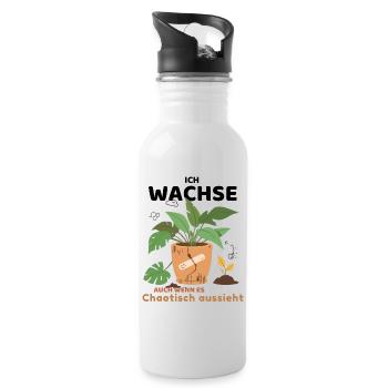 I'm growing, even if it looks messy - Water bottle with straw - white - Right