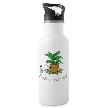 Water your mind - Meditation & innerer Frieden - Gourde avec paille intégrée - blanc - Droite