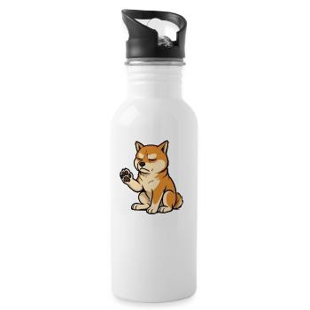 Talk to the Paw Shiba Inu Shiba Owner - Water bottle with straw - white - Right