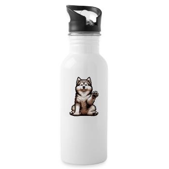Talk to the Paw Husky Husky Owner Husky Owner - Water bottle with straw - white - Right