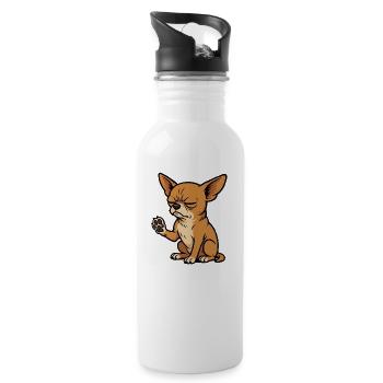 Talk to the Paw Chihuahua Chihuahua Owner - Water bottle with straw - white - Right
