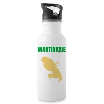 Martinique – West Indies T-shirt - Water bottle with straw - white - Right