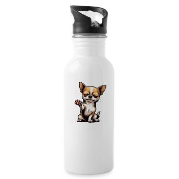 Parlez au propriétaire de Paw Chihuahua Chihuahua - Gourde avec paille intégrée - blanc - Droite