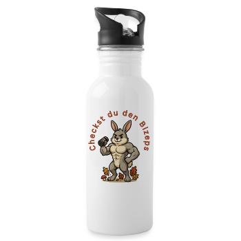 Kraftbunny Fitness Hasenheld Pumpen Gym - Gourde avec paille intégrée - blanc - Droite