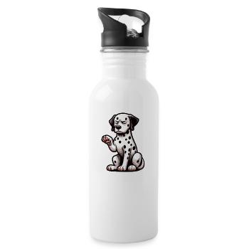 Talk to the paw Dalmatian Dalmatian Keeper - Water bottle with straw - white - Right