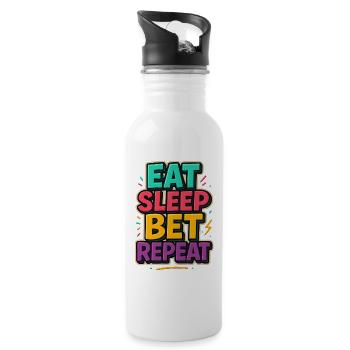 Eat Sleep Bet Repeat Sportsbook - Water bottle with straw - white - Right